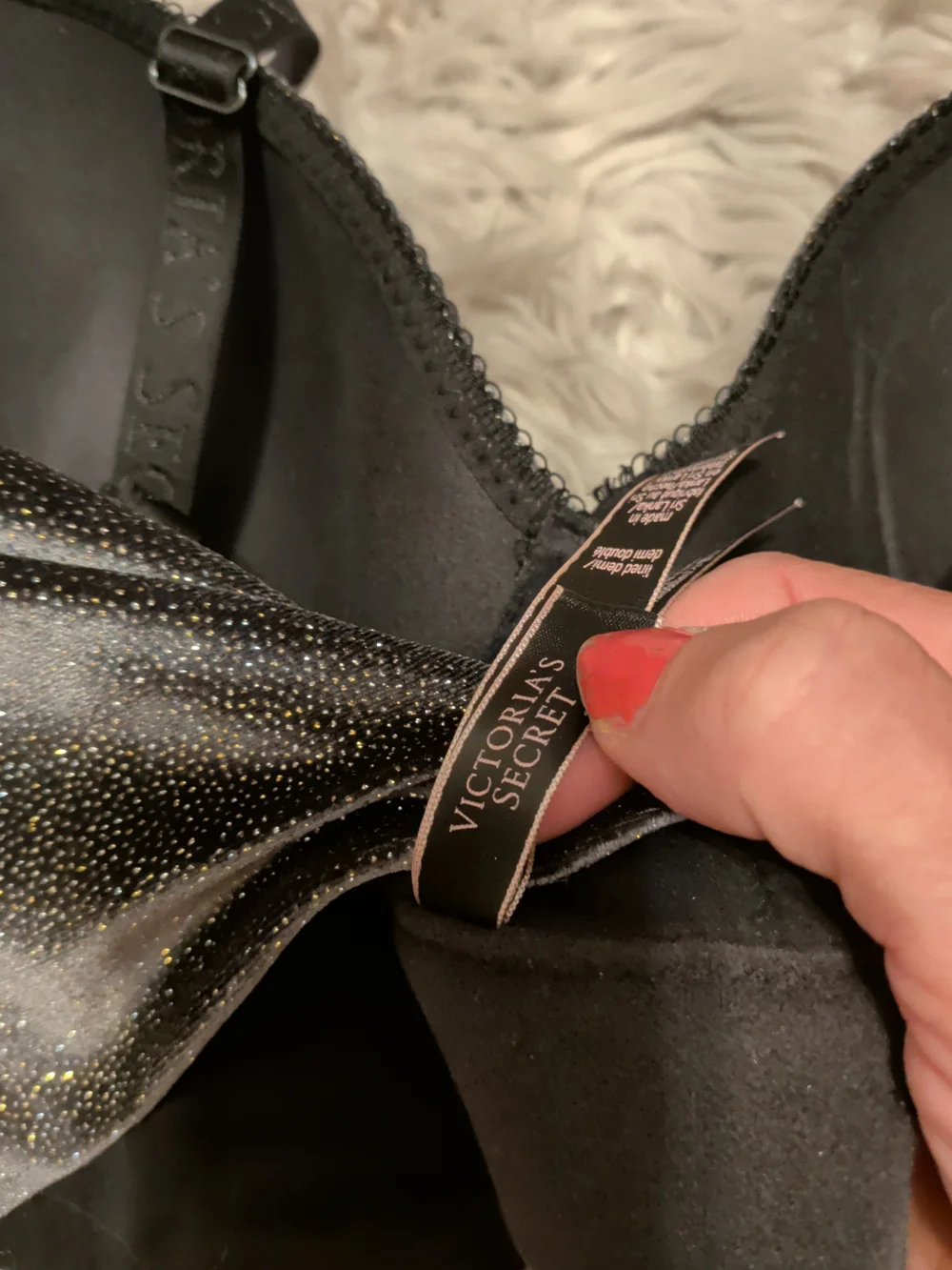 Victoria's Secret Black Sparkle Longline Push-Up Bralette